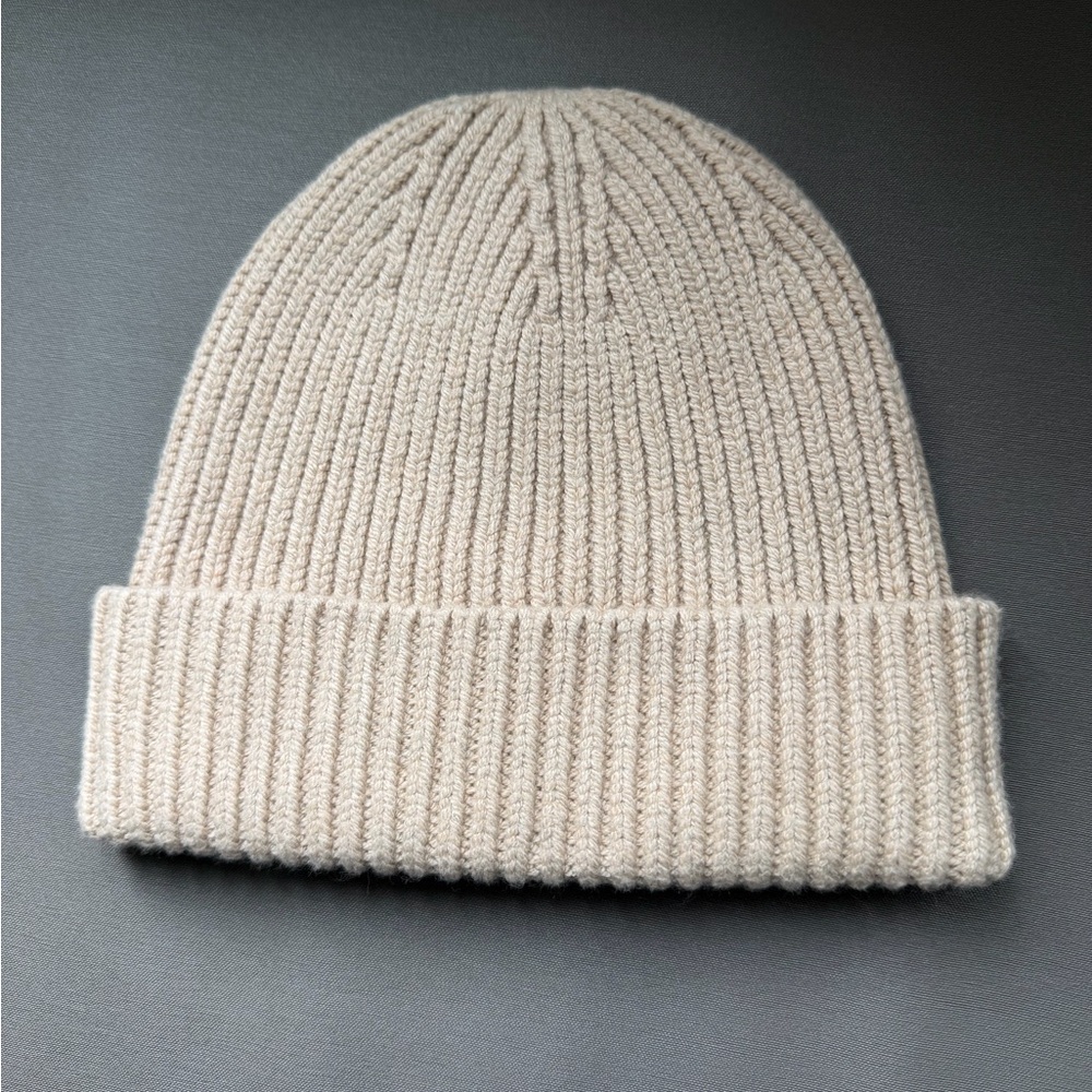Banana Republic Ribbed Knit Beanie in Light Tan winter hat